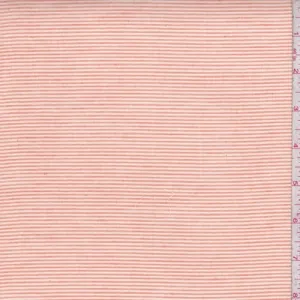 1 1/2 YD PC-Tangerine/Ivory Pinstripe Cotton Lawn Fabric