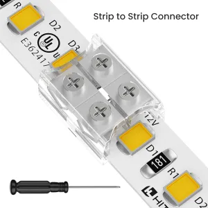 10mm 2 Pin Solderless Transparent Terminal Block LED Light Strip Connectors: Single Color (12 Pack)