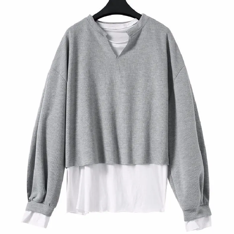 2-in-1 Knit V-Neck Sweater