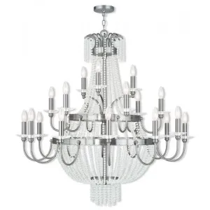 21 Light Brushed Nickel Foyer Chandelier