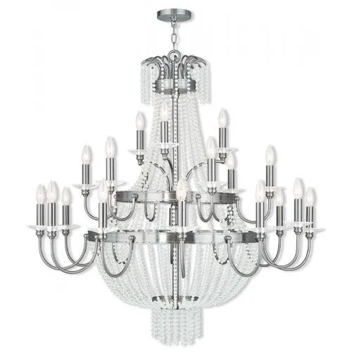 21 Light Brushed Nickel Foyer Chandelier