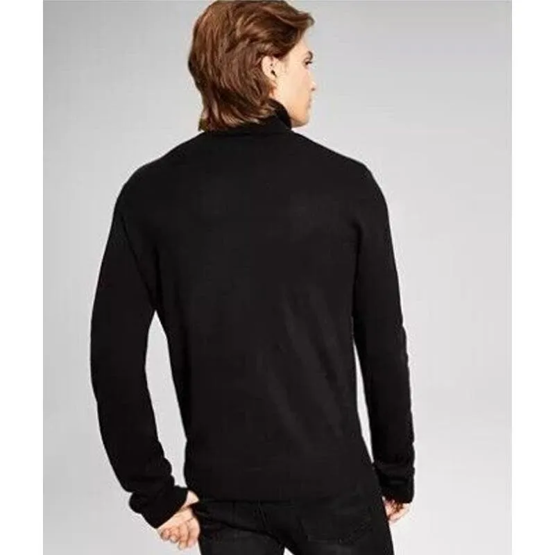 And Now This Men's Solid Black Turtleneck Sweater Black