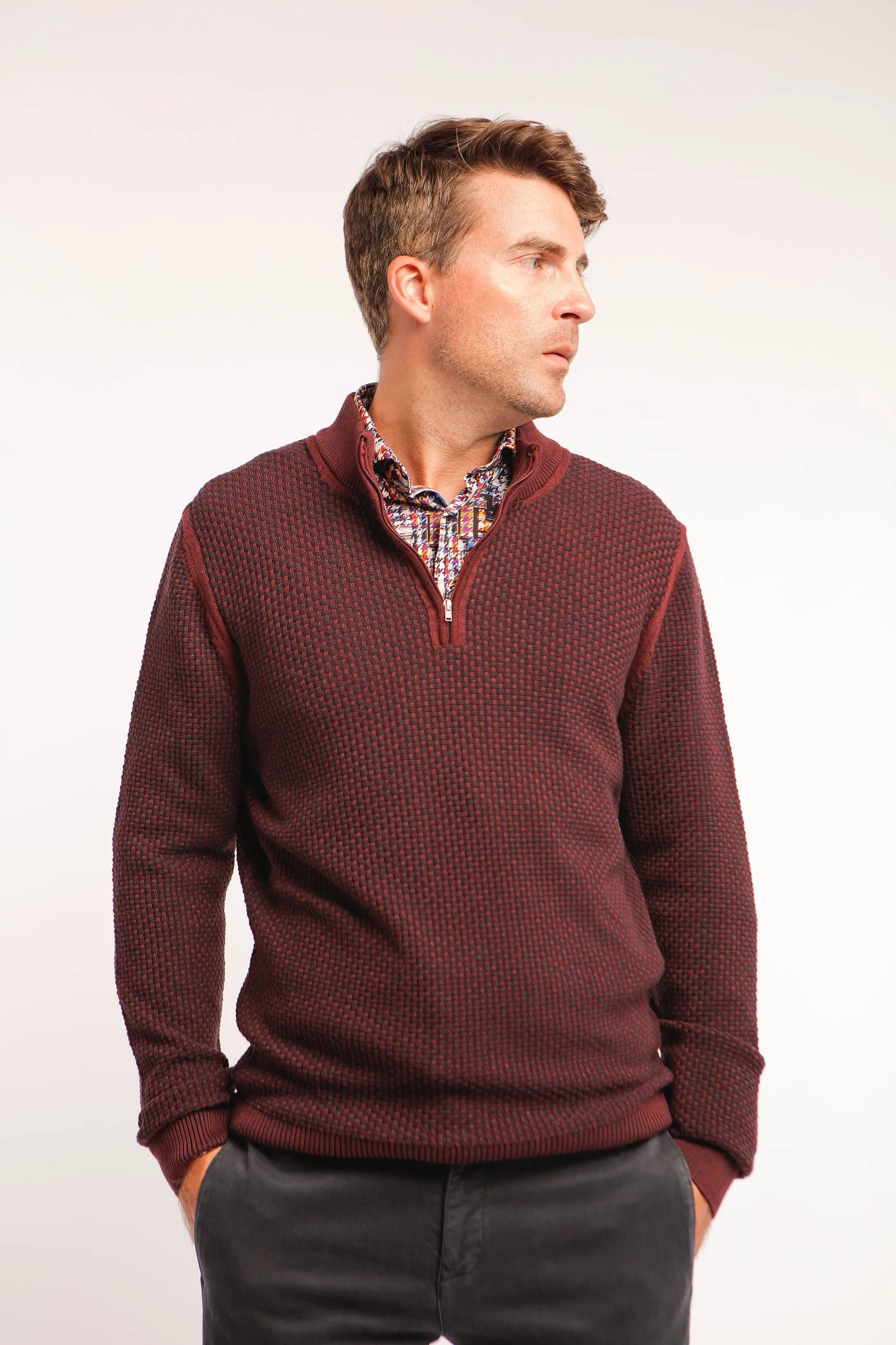 Arista 1/4 Zip Burgundy