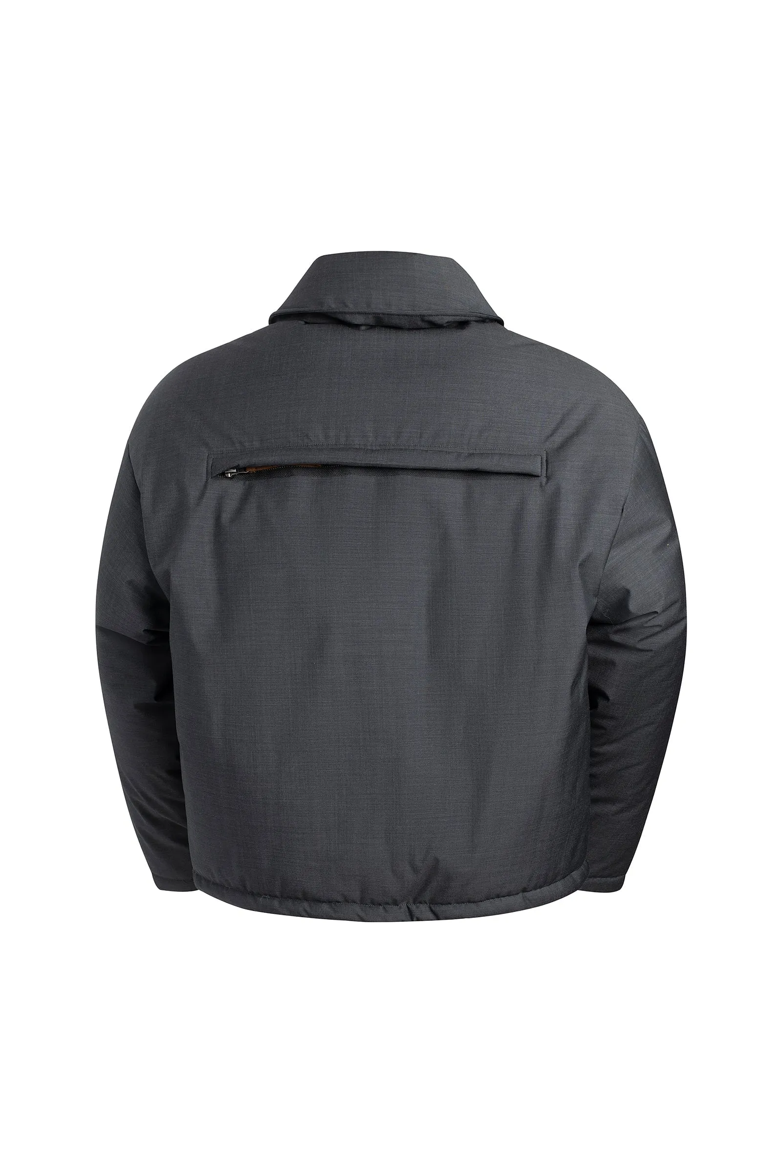 BARTON CHARCOAL WOOL SHORT BOMBER WITH PRIMALOFT LINING