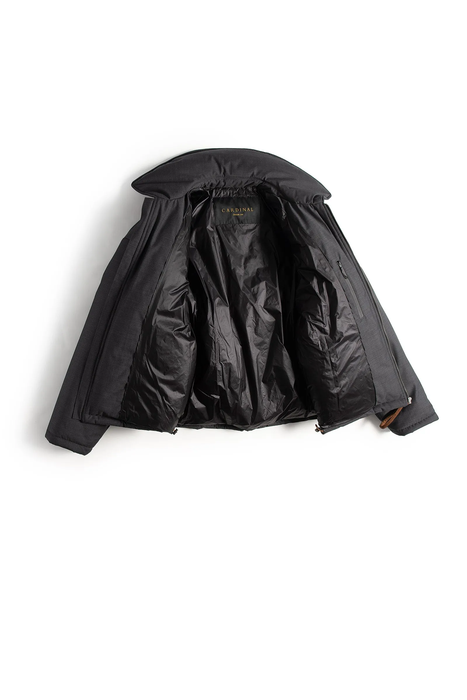 BARTON CHARCOAL WOOL SHORT BOMBER WITH PRIMALOFT LINING