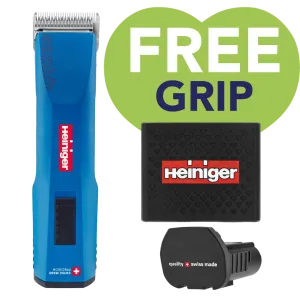 Blue Saphir Cordless Clipper One Battery with Free Clipper Grip by Heiniger