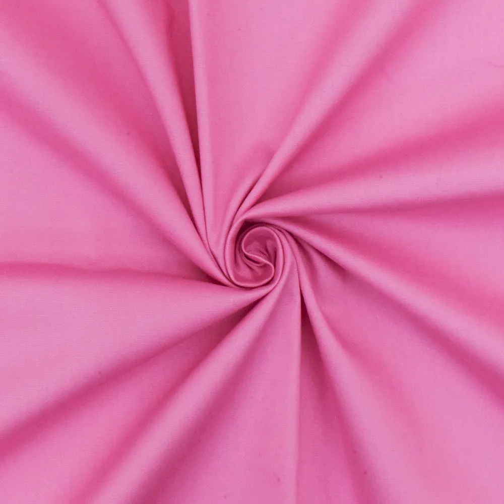 Bow Pink Solid Stretch Cotton Poplin Woven Fabric