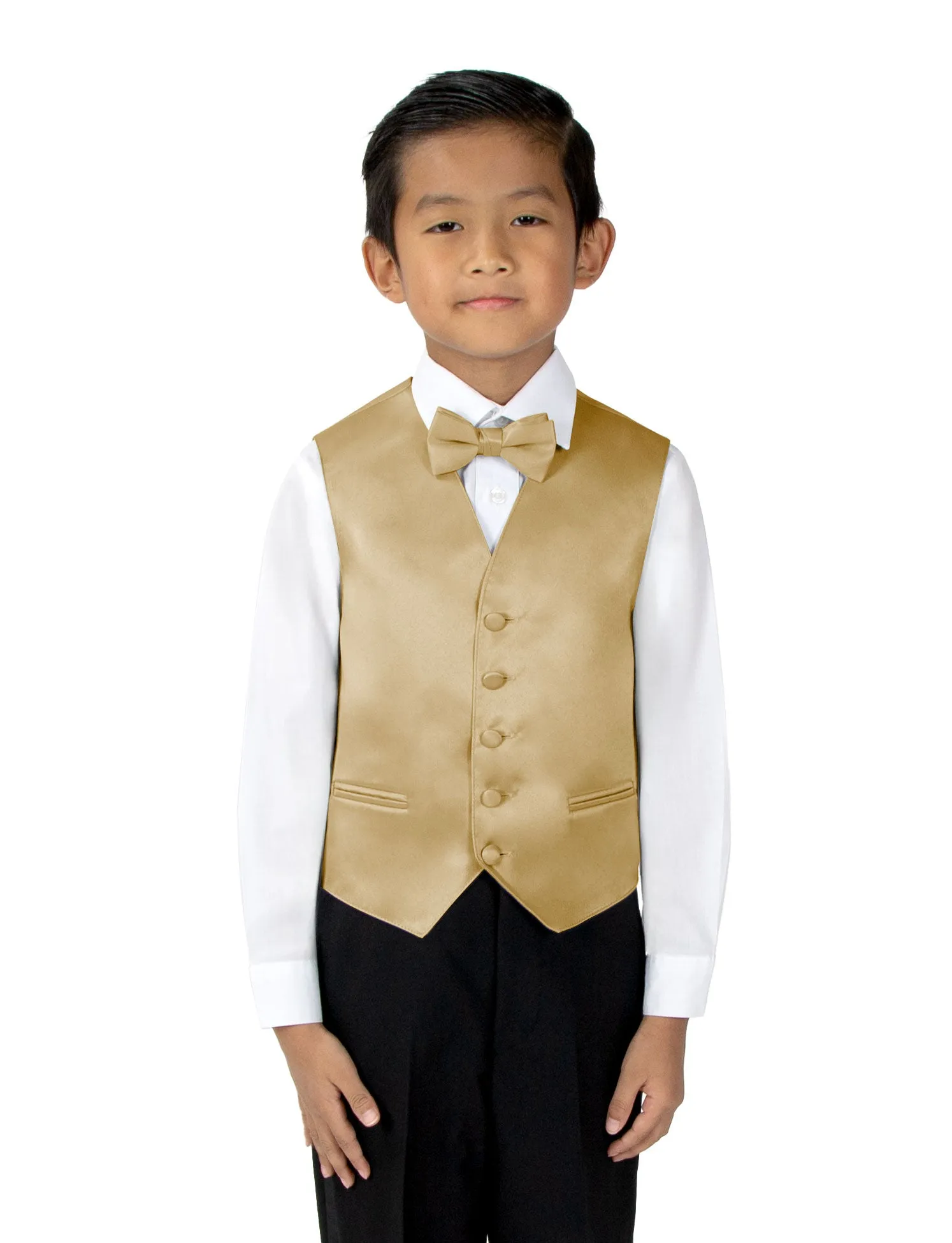 Boys' 4-Piece Satin Tuxedo Vest Set