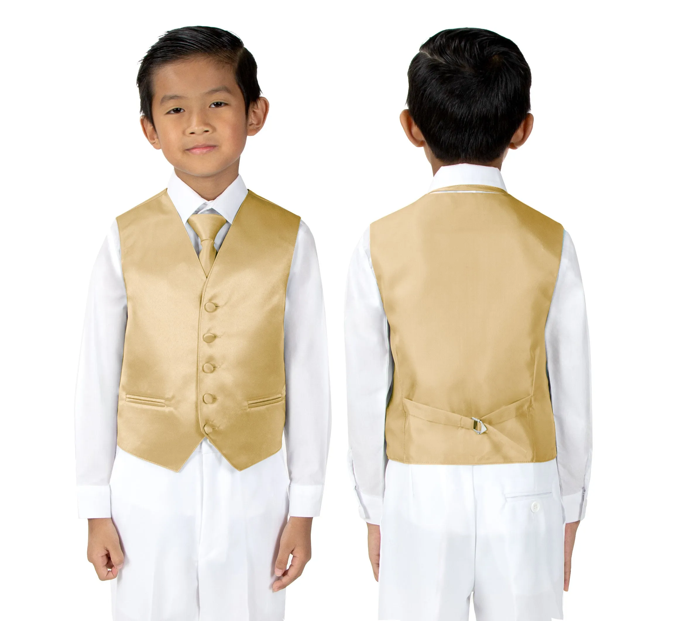 Boys' 4-Piece Satin Tuxedo Vest Set