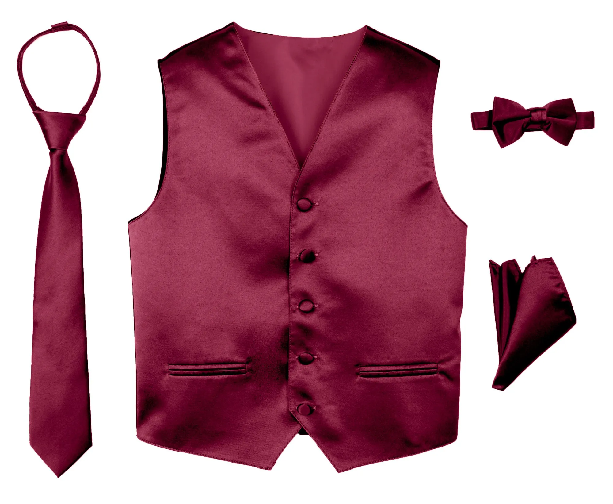 Boys' 4-Piece Satin Tuxedo Vest Set