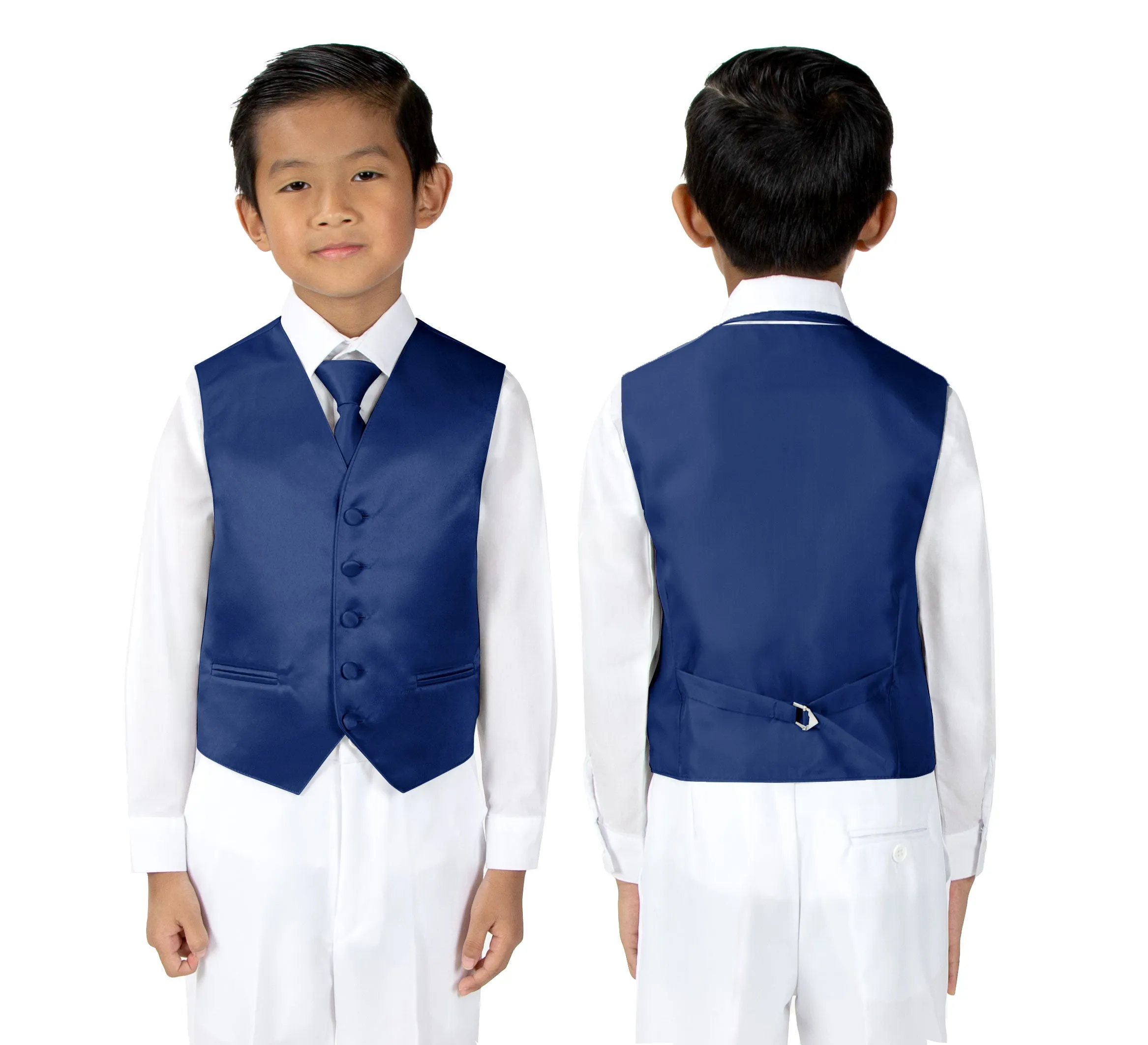 Boys' 4-Piece Satin Tuxedo Vest Set