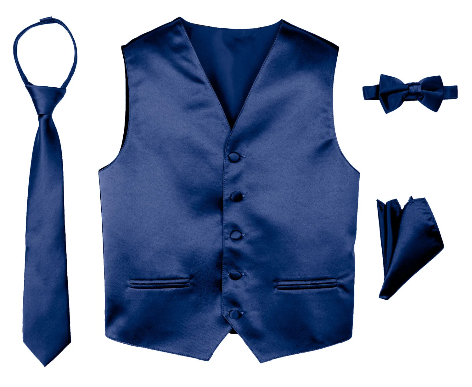 Boys' 4-Piece Satin Tuxedo Vest Set