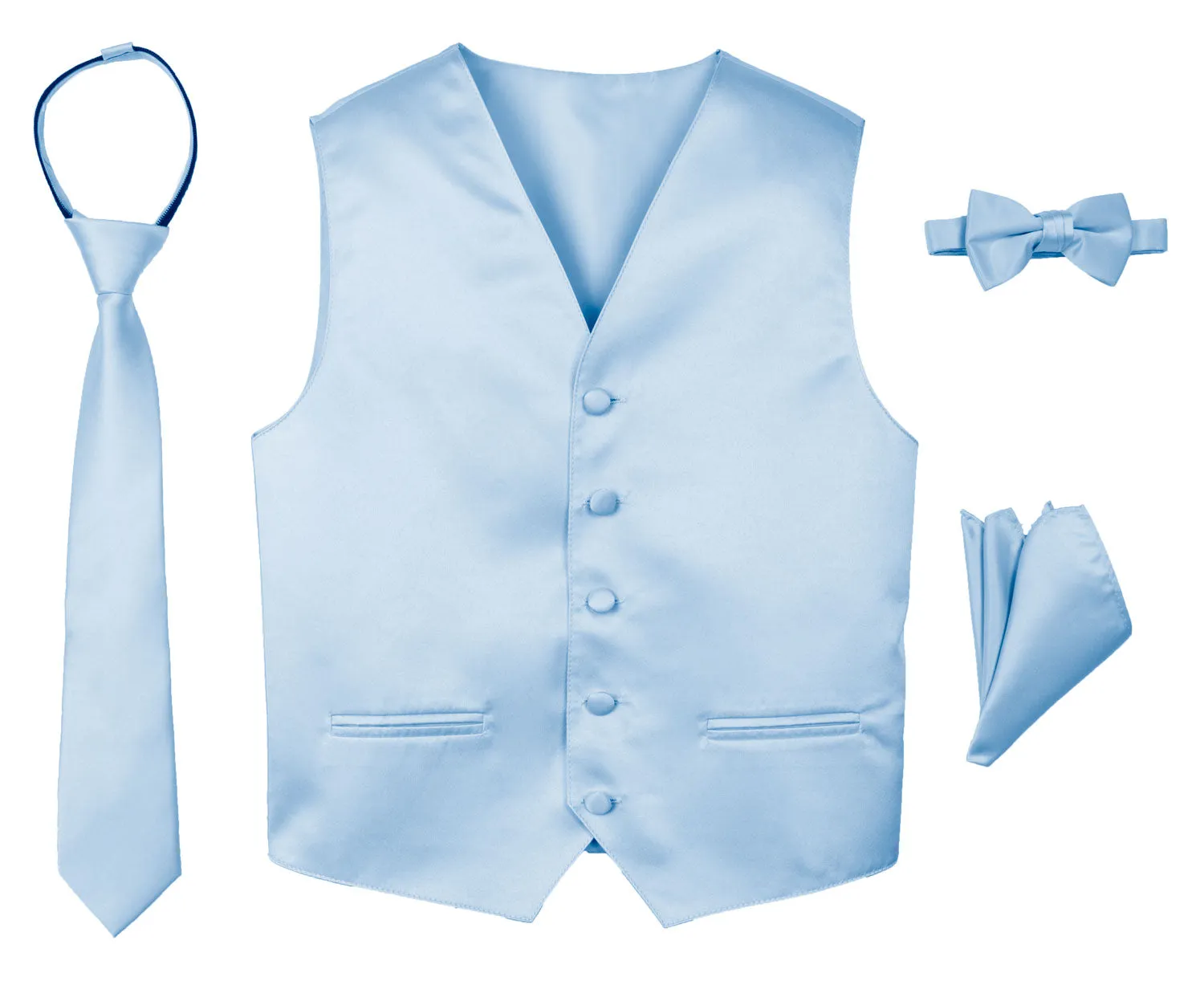 Boys' 4-Piece Satin Tuxedo Vest Set