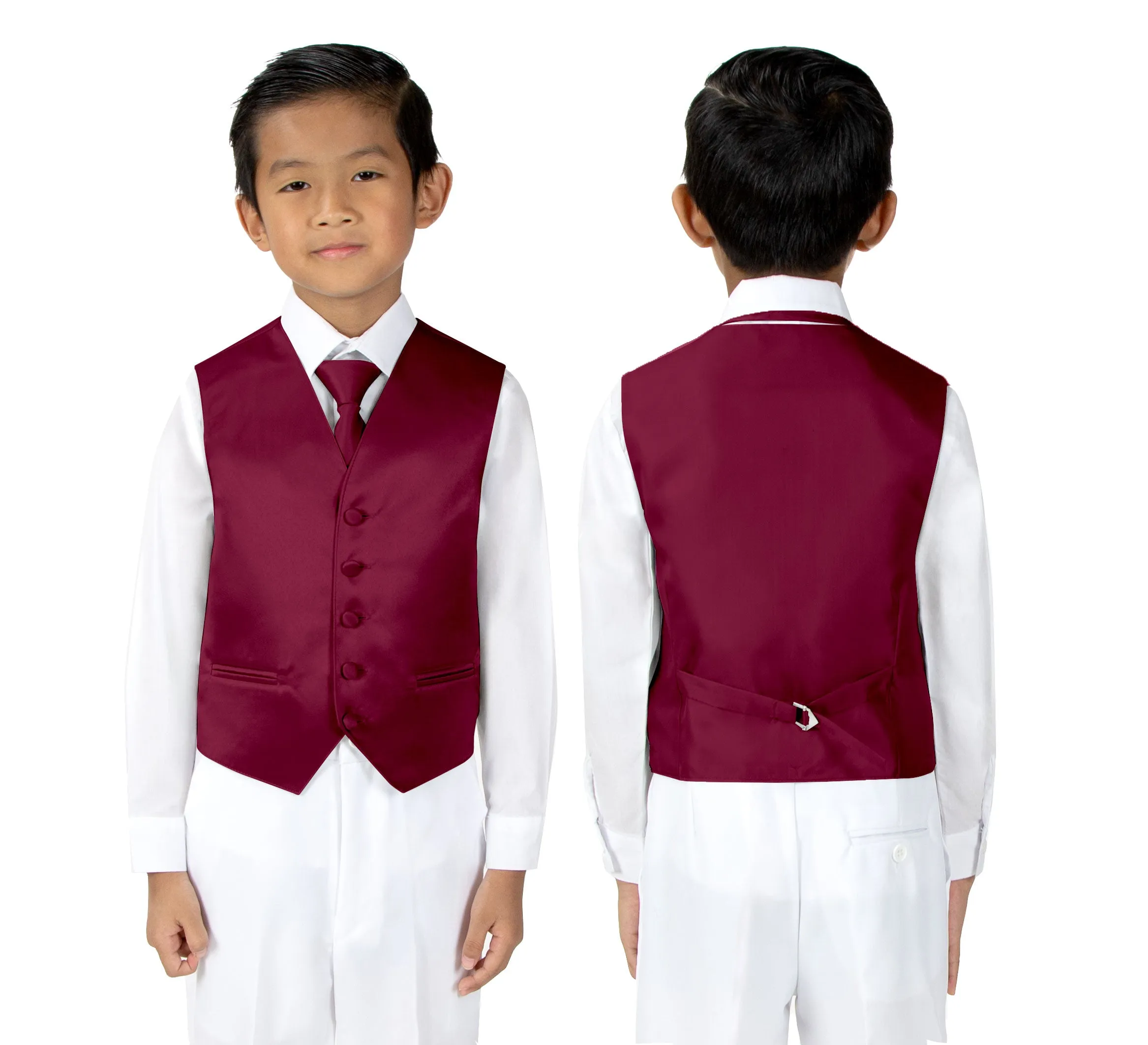 Boys' 4-Piece Satin Tuxedo Vest Set