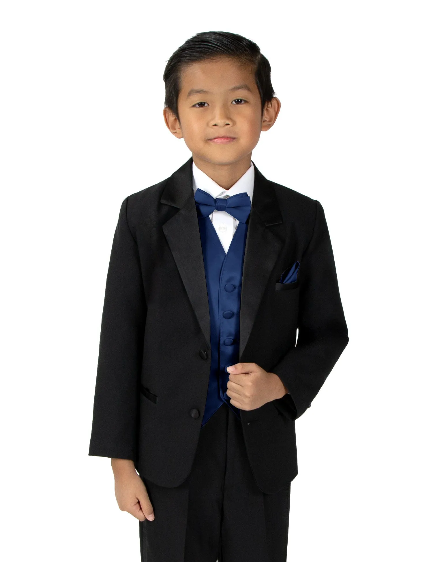 Boys' 4-Piece Satin Tuxedo Vest Set