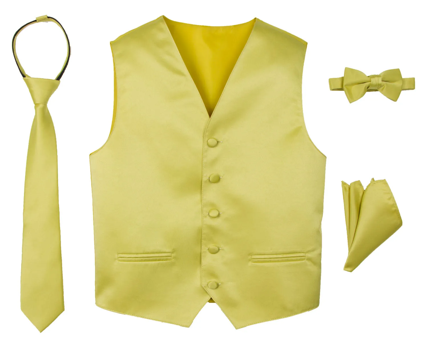 Boys' 4-Piece Satin Tuxedo Vest Set