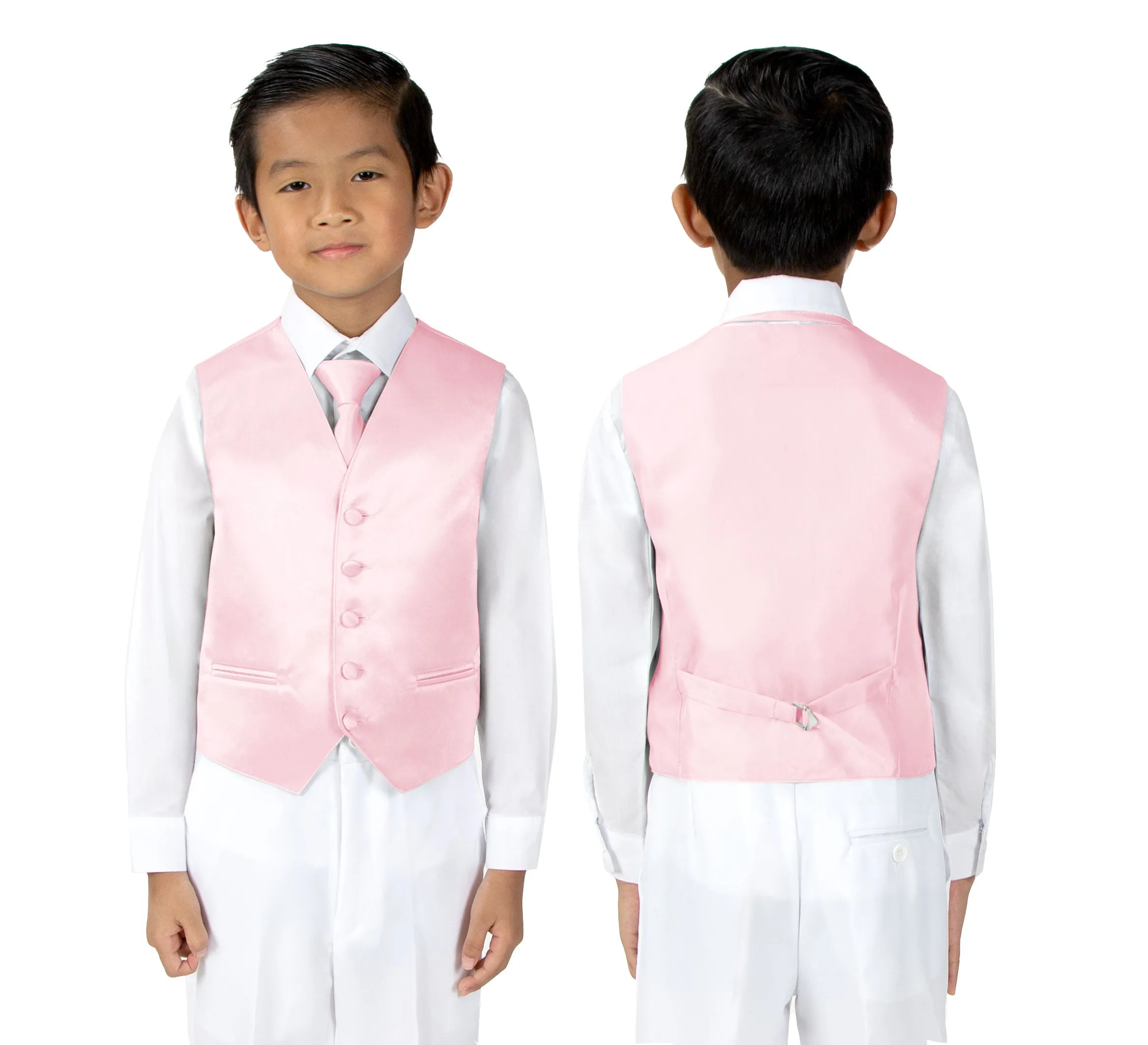 Boys' 4-Piece Satin Tuxedo Vest Set