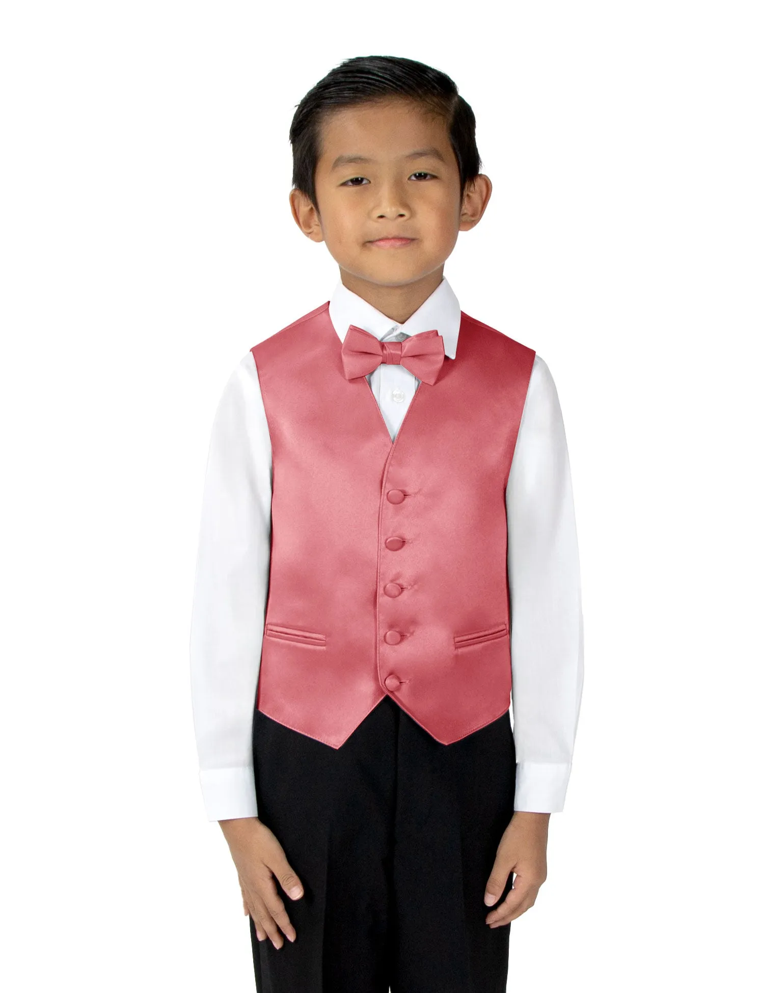 Boys' 4-Piece Satin Tuxedo Vest Set