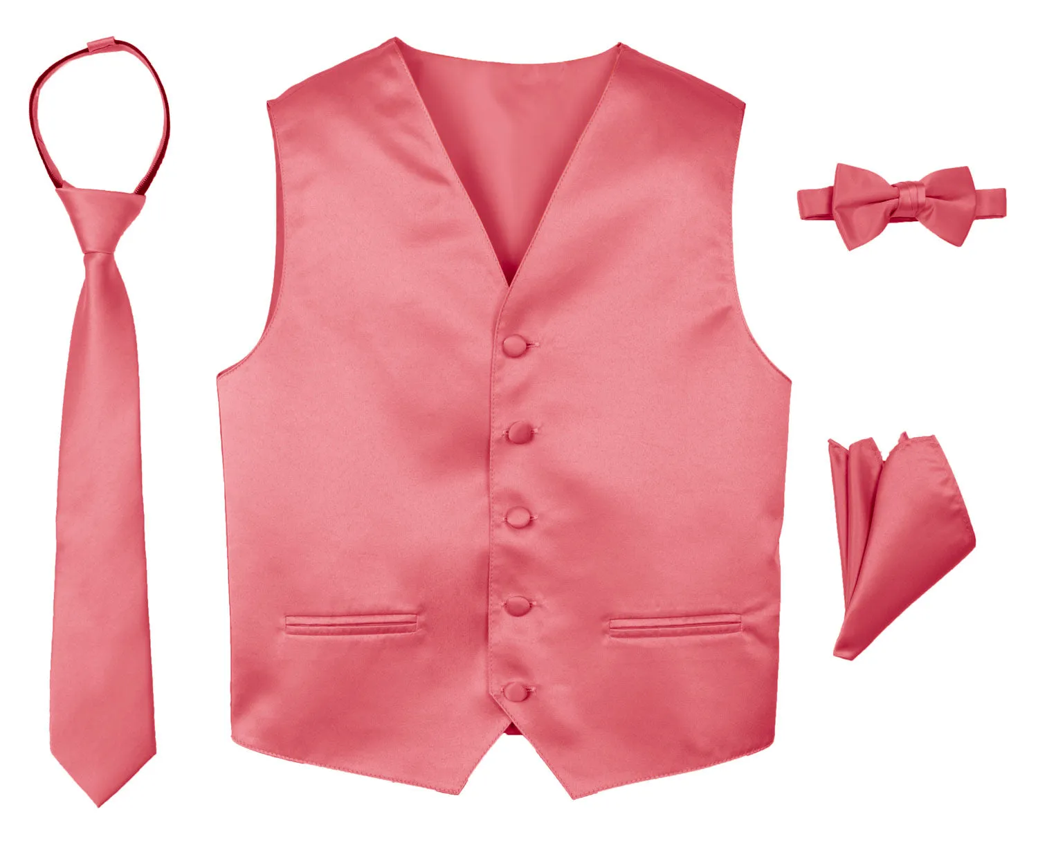 Boys' 4-Piece Satin Tuxedo Vest Set