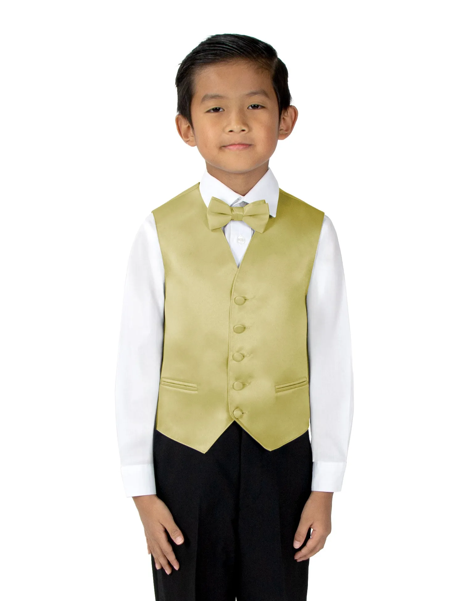 Boys' 4-Piece Satin Tuxedo Vest Set