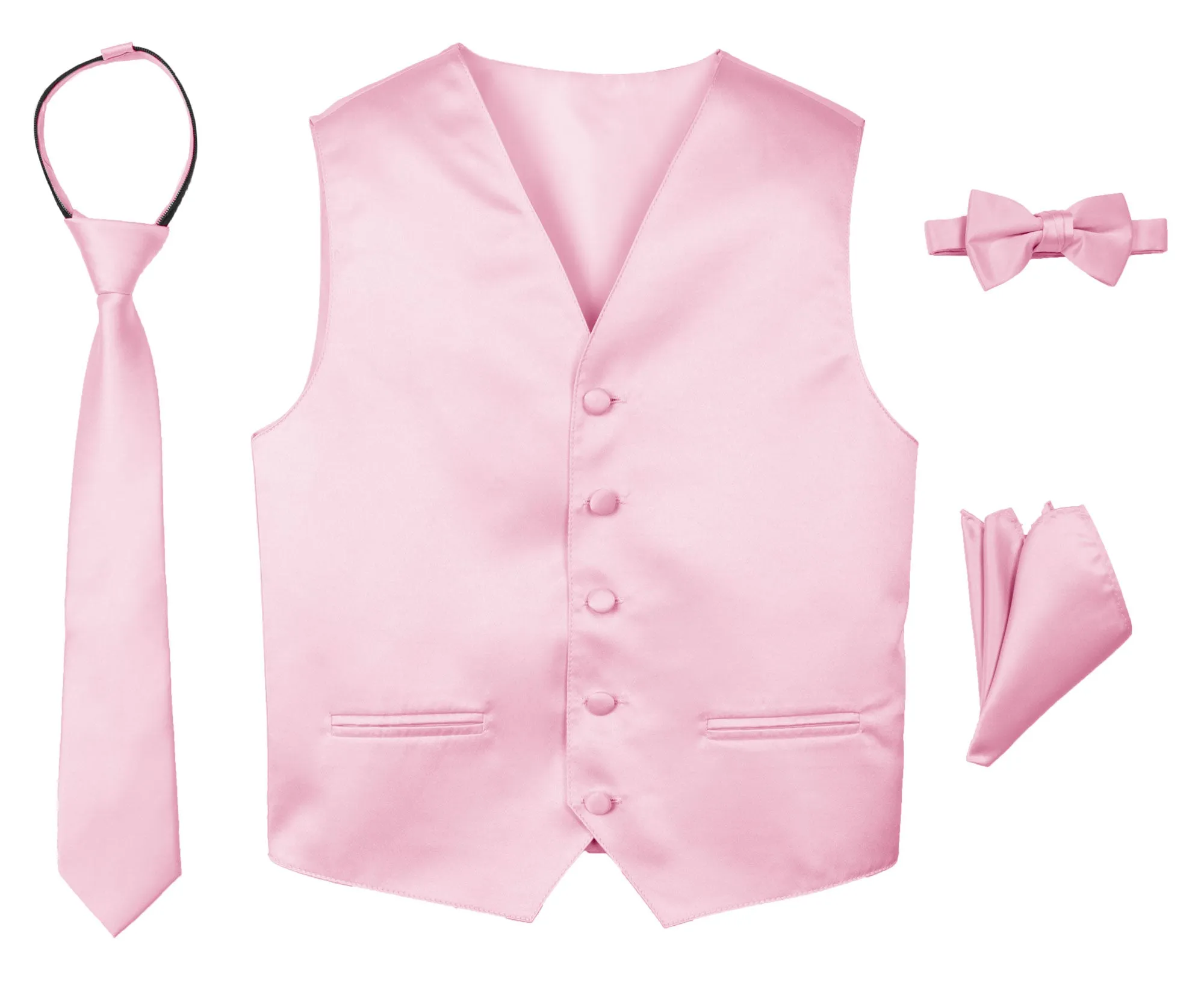 Boys' 4-Piece Satin Tuxedo Vest Set