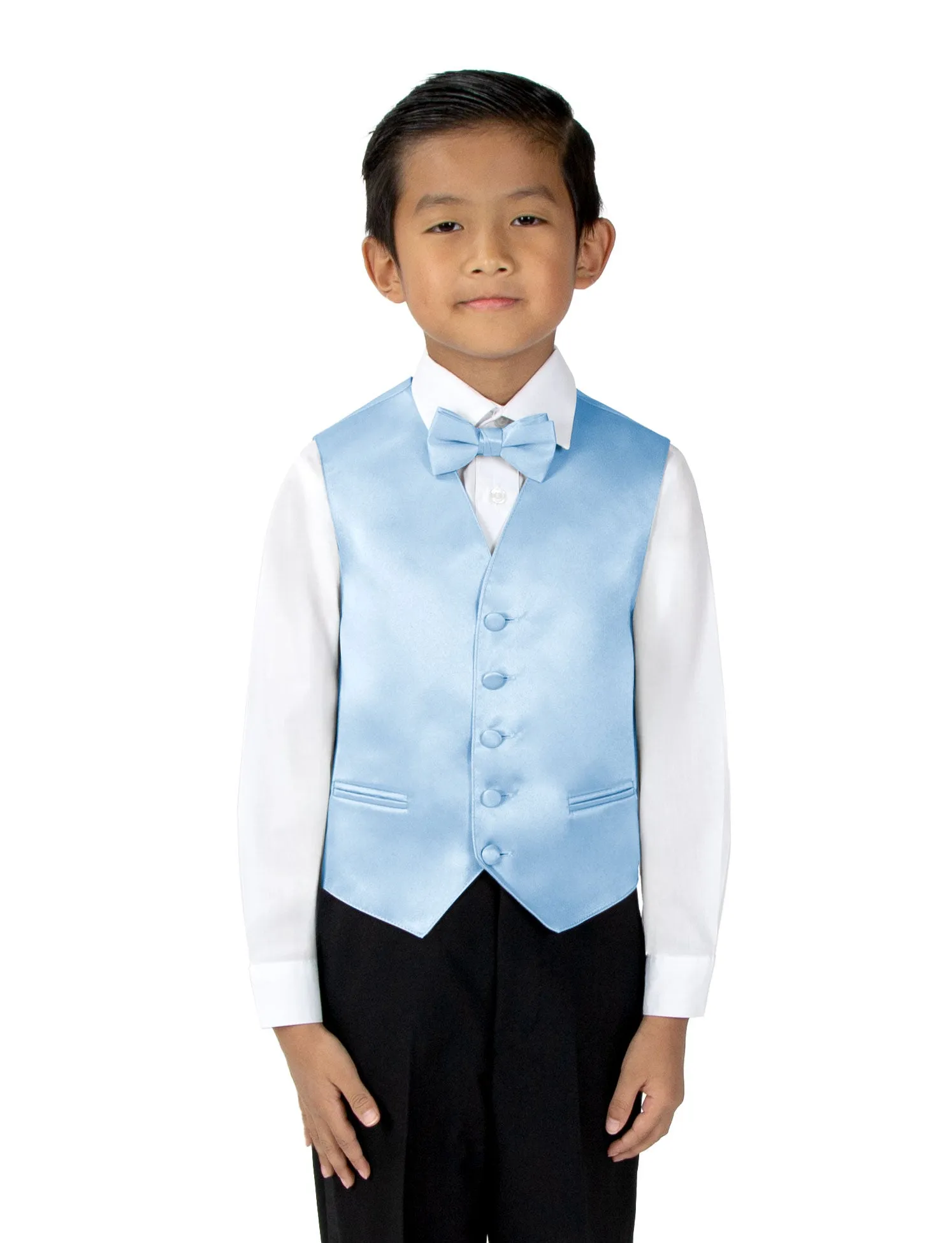 Boys' 4-Piece Satin Tuxedo Vest Set