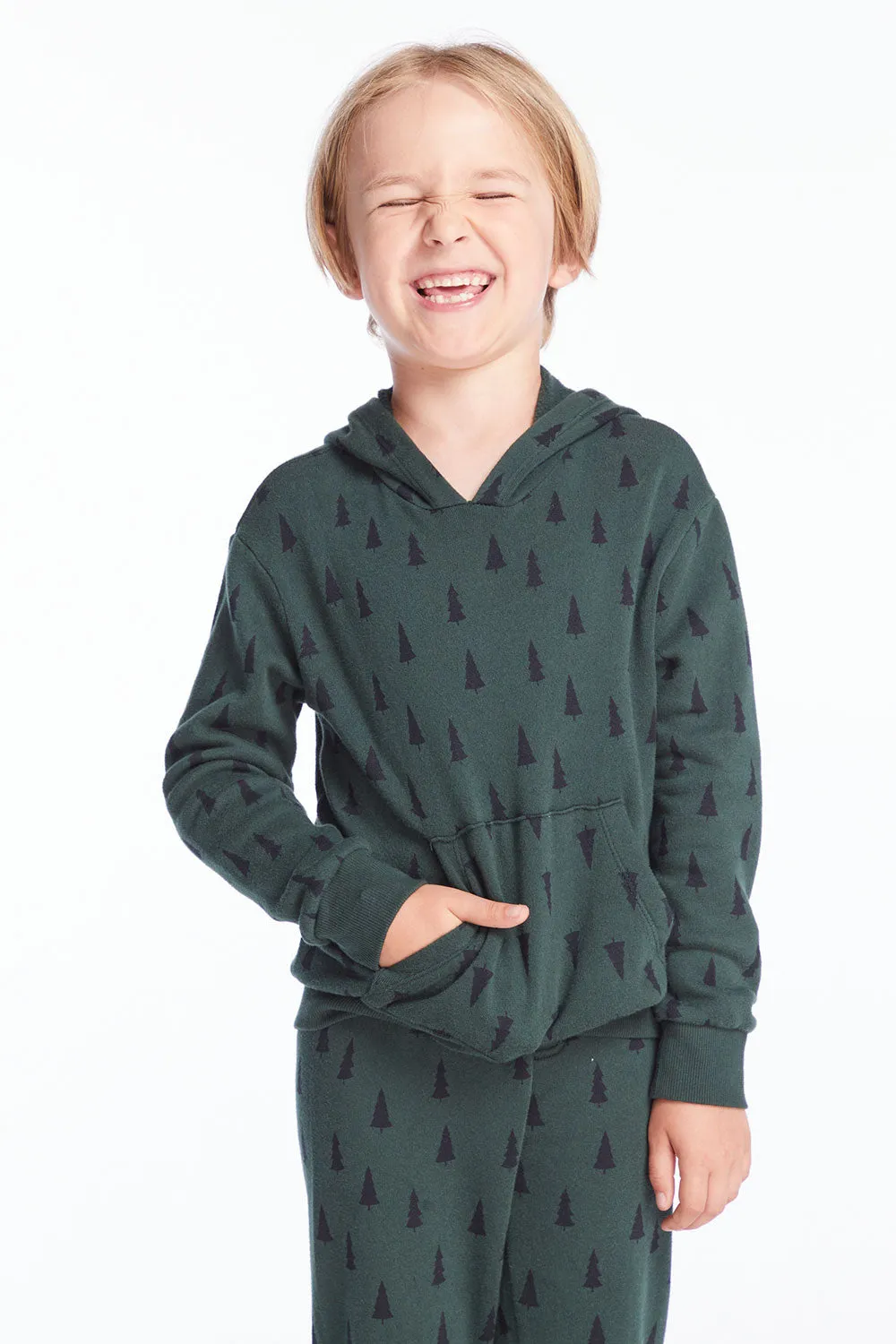 Boys Forest Pine Long Sleeve Hoodie