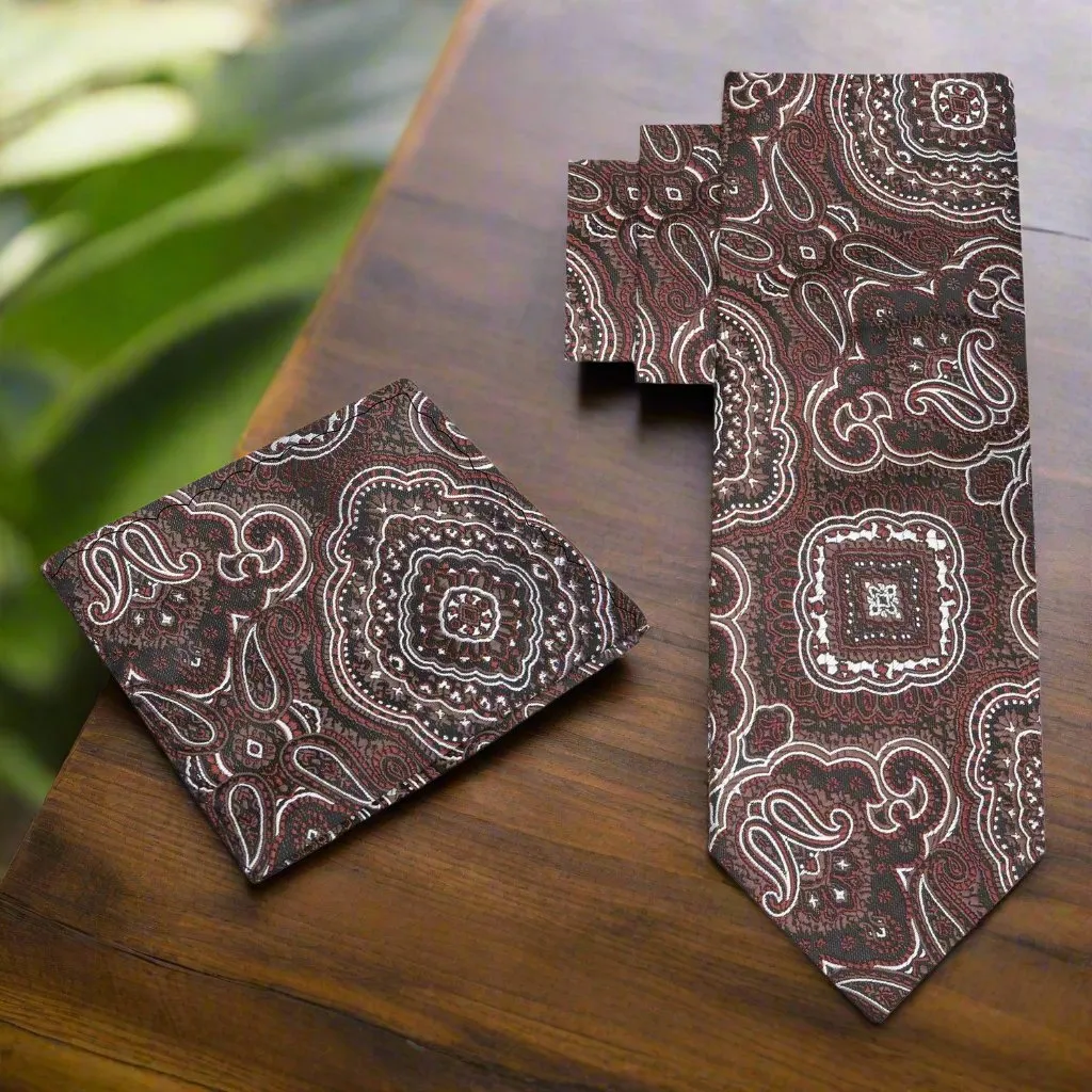 Brown Elaborate Paisley Necktie