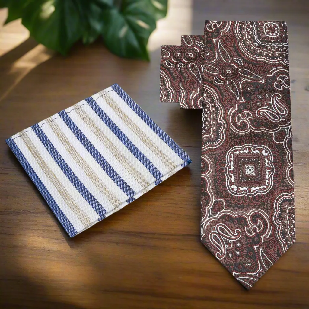 Brown Elaborate Paisley Necktie