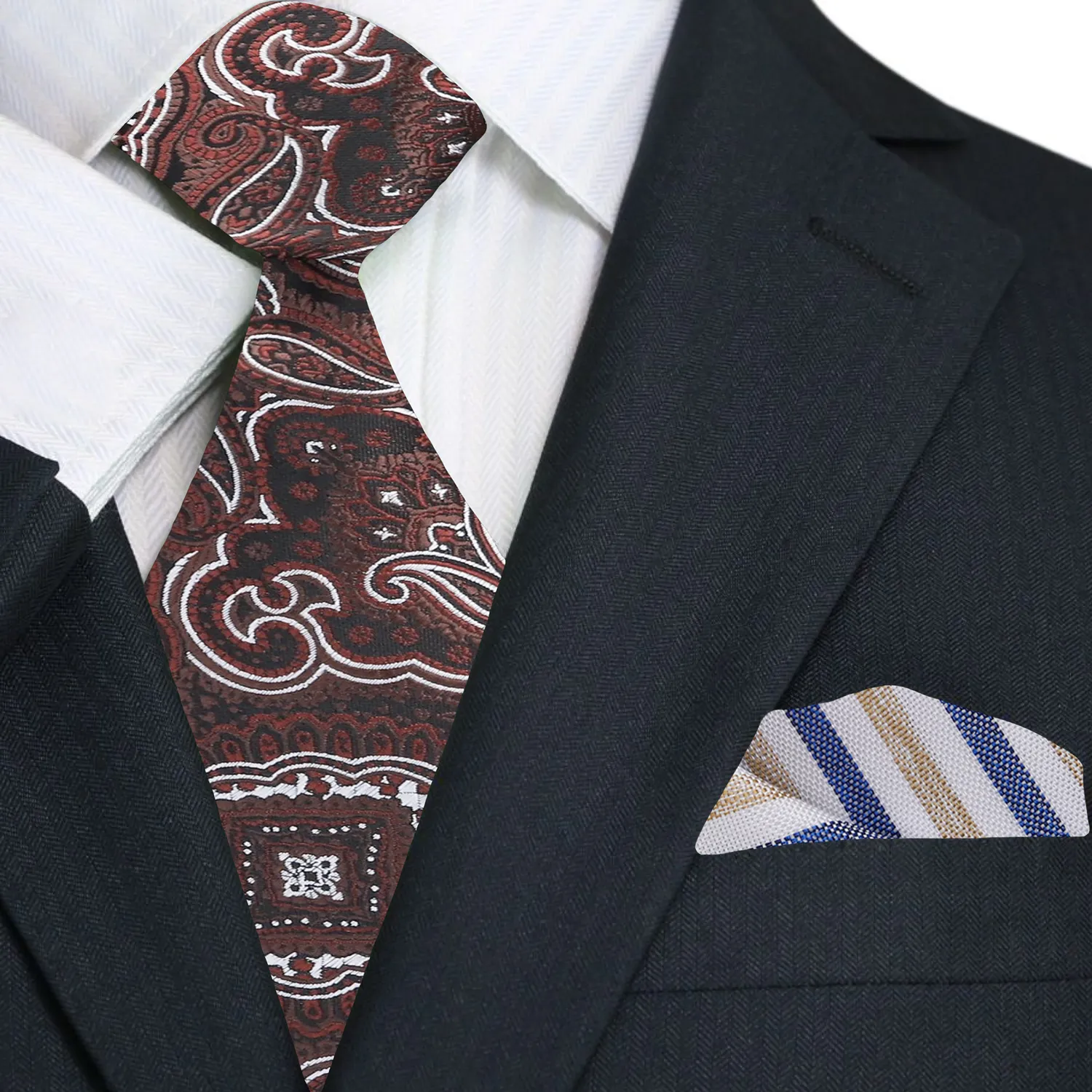 Brown Elaborate Paisley Necktie