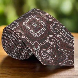 Brown Elaborate Paisley Necktie