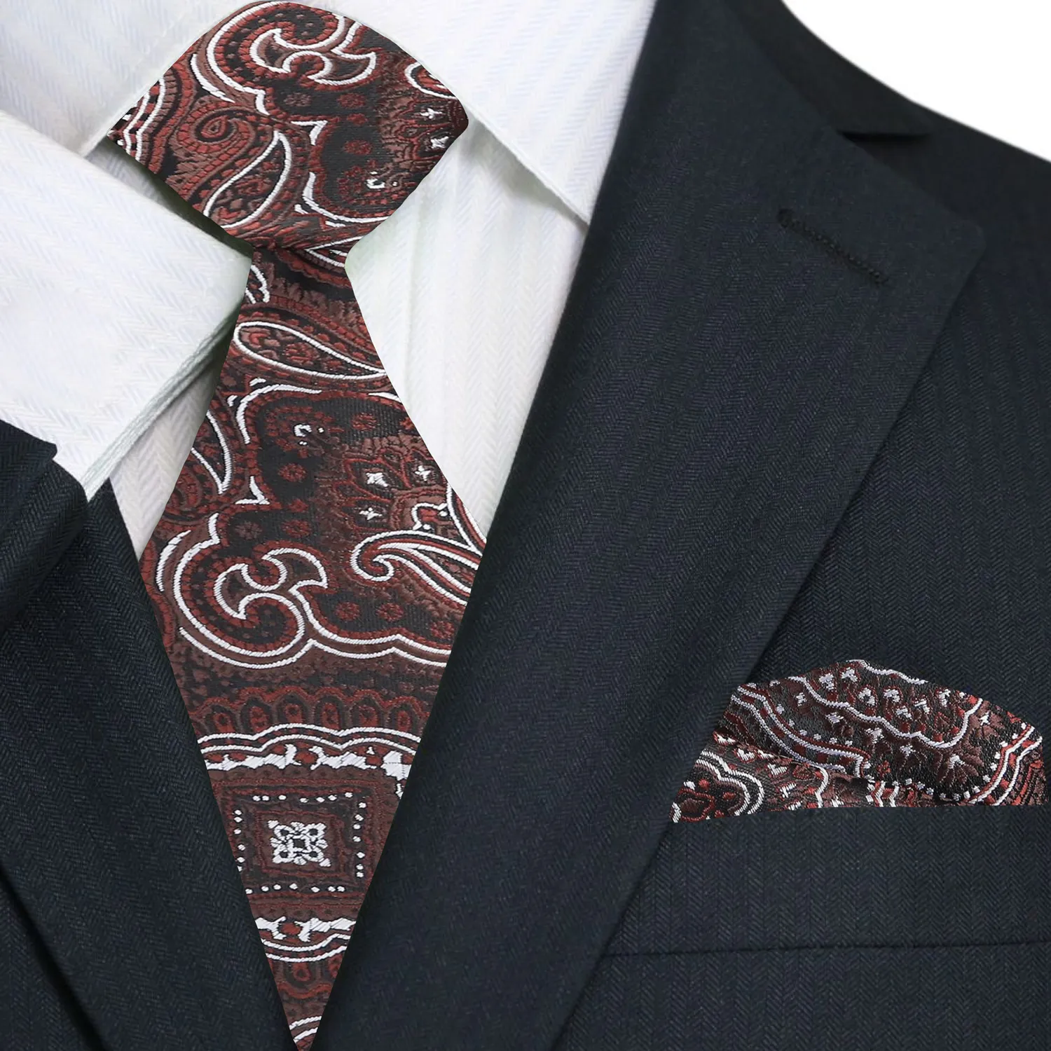 Brown Elaborate Paisley Necktie