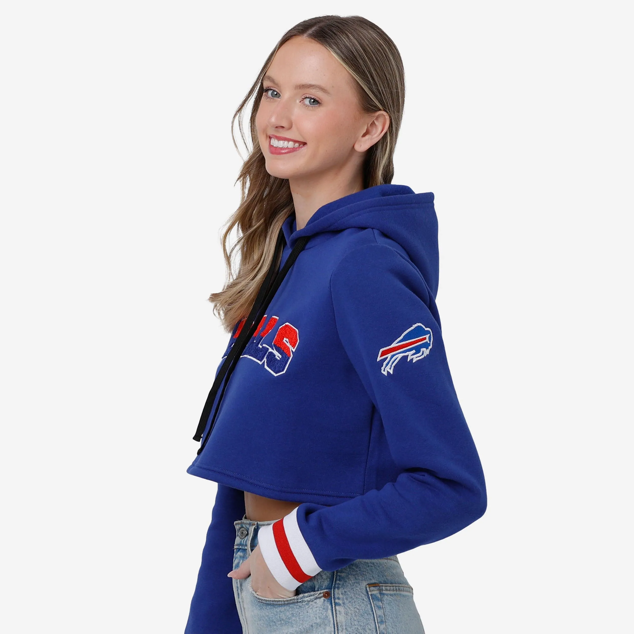 Buffalo Bills Womens Cropped Chenille Hoodie