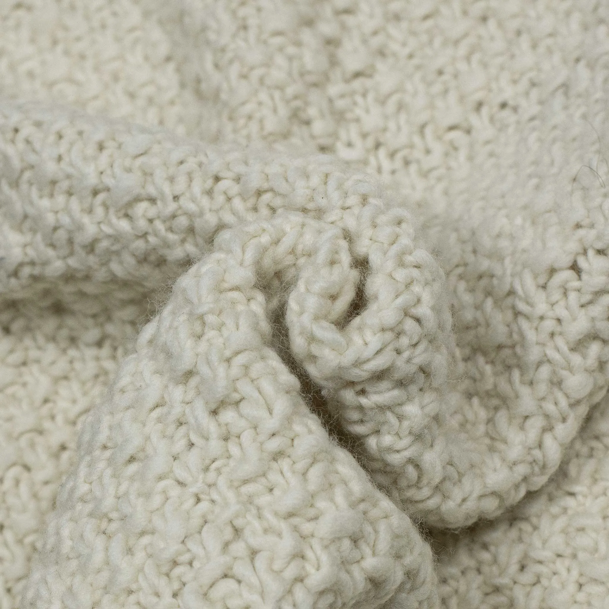 Chamula handknit "double rice grain"pullover in ivory merino wool (restock)