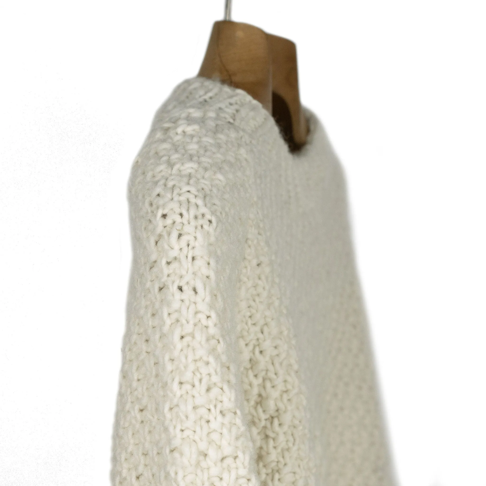 Chamula handknit "double rice grain"pullover in ivory merino wool (restock)