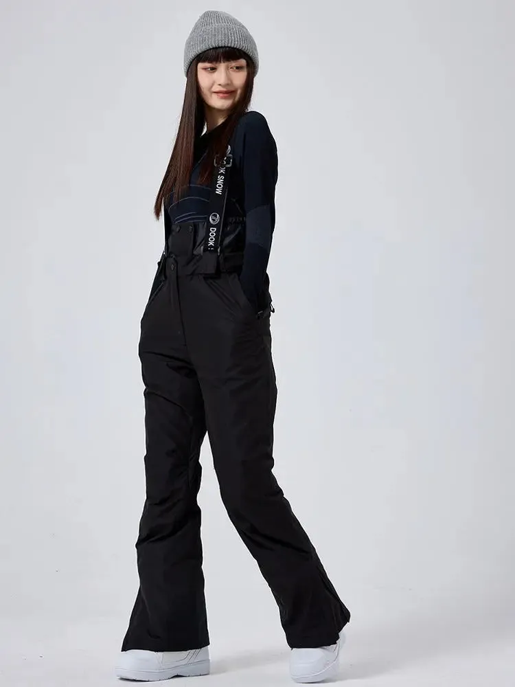 Chic One-piece Snow Bibs Pants Female Insulated Snow Suits