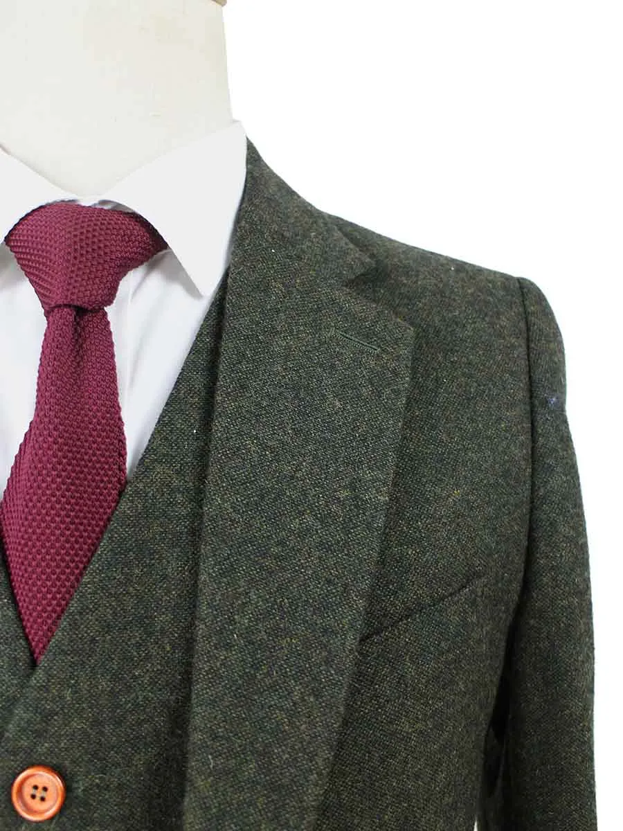 CLASSIC GREEN BARLEYCORN TWEED 2 PIECE SUIT