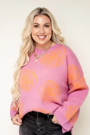 Coming Up Roses Oversized Sweater