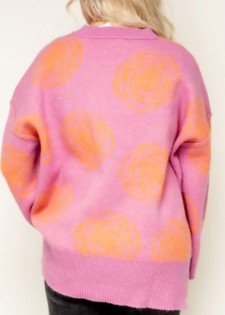 Coming Up Roses Oversized Sweater