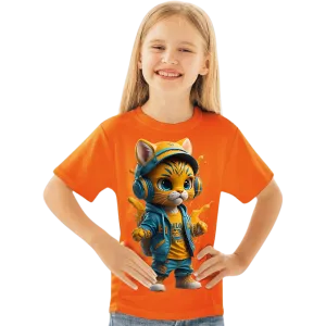 Cool Cat Printed T Shirt For Kids