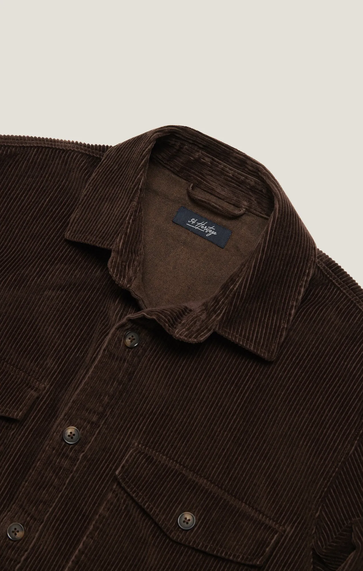 Corduroy Overshirt in Chocolate Brown