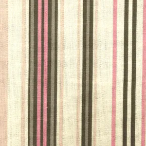 Cream Ivory- Pink-Multi Stripe Printed Linen Shirting Woven Fabric