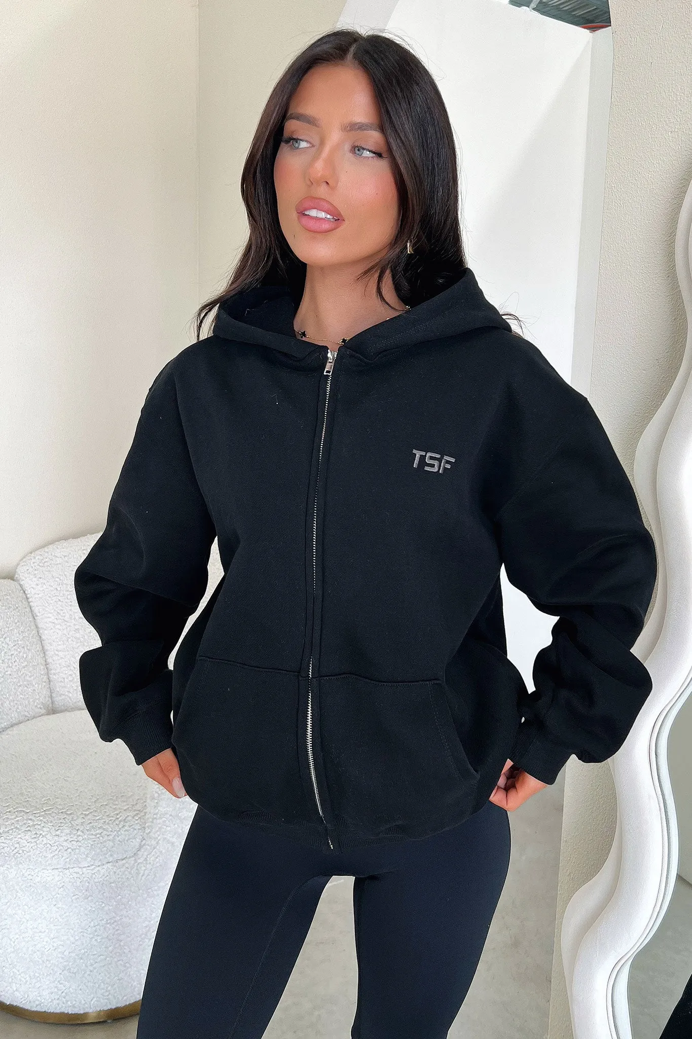 Dale Zip Up Hoodie - Black