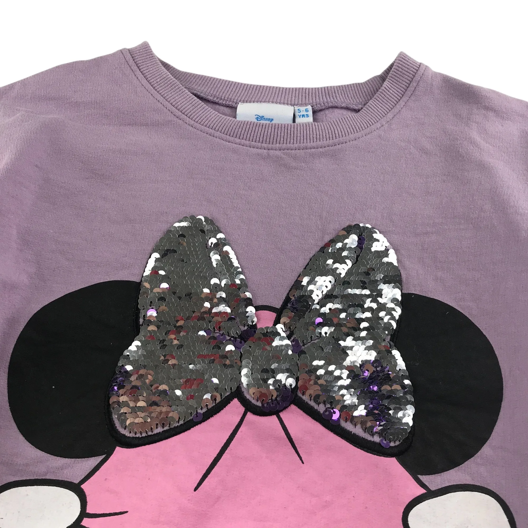 Disney Minnie Mouse Sweater 5-6 years lilac sequins details