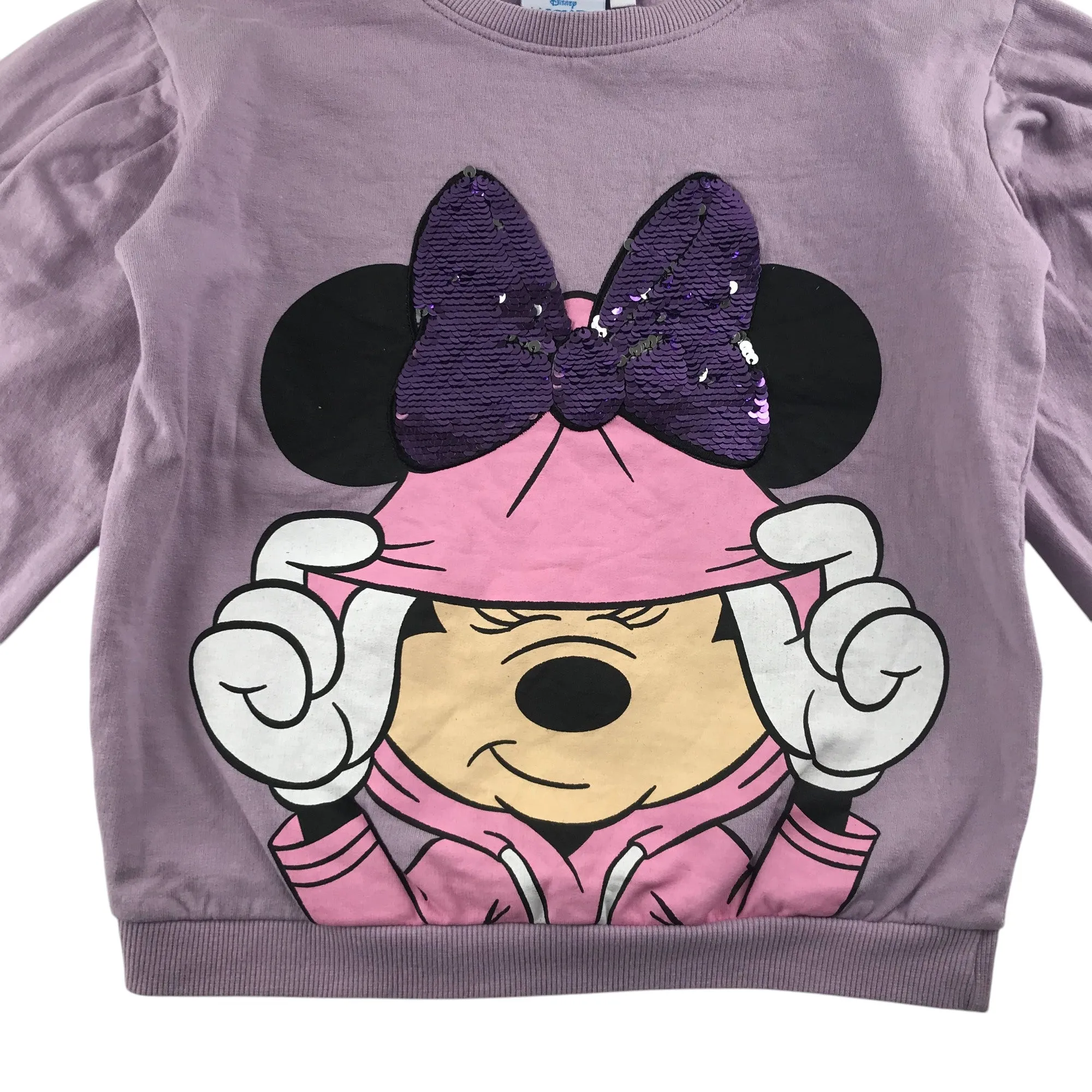 Disney Minnie Mouse Sweater 5-6 years lilac sequins details