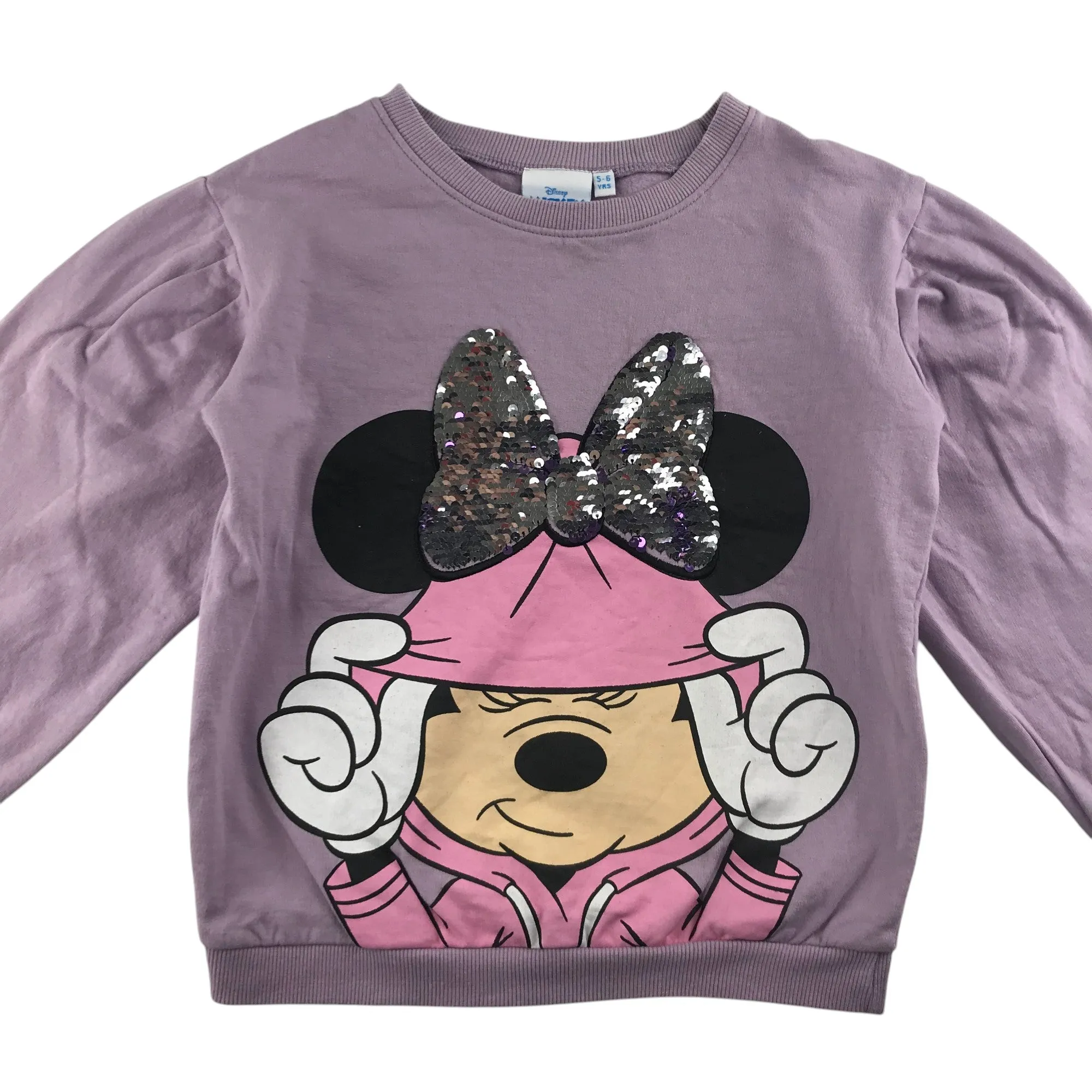 Disney Minnie Mouse Sweater 5-6 years lilac sequins details