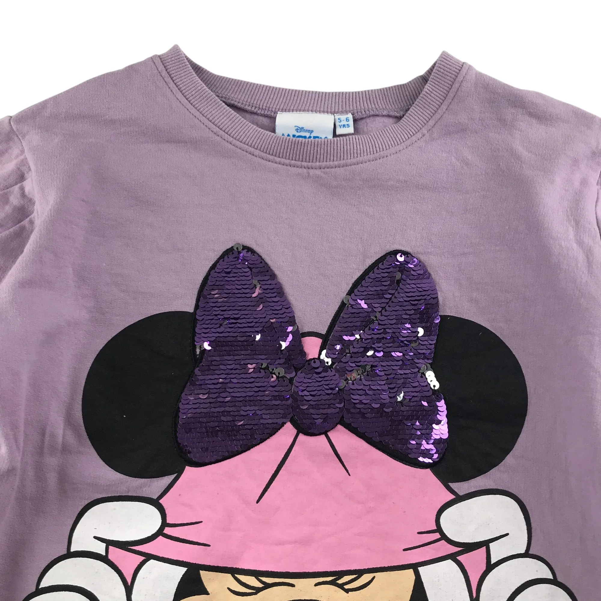 Disney Minnie Mouse Sweater 5-6 years lilac sequins details