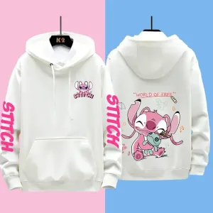 Disney Stitch Different Couple Outfits for Men and Women Casual Sweatshirts Hooded Jackets and Clothes