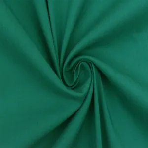 Fantasy Green Solid Stretch Cotton Blend Broadcloth Woven Fabric