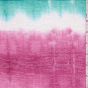 Fuchsia/Aqua/Pink Tie Dye Burnout Jersey Knit Fabric